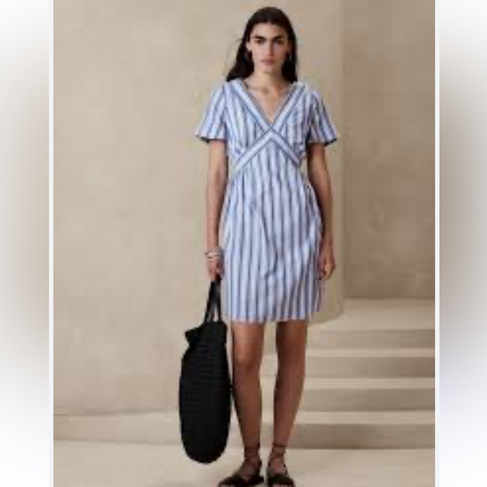 Striped Blue and White Dress - Banana Republic S